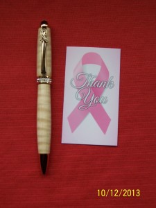 Curly Maple - 24kt Gold/Clear Breast Cancer Awareness Twist Pen
